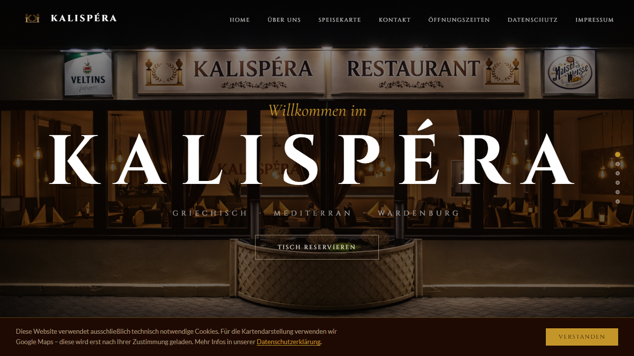 Restaurant Kalispera Website